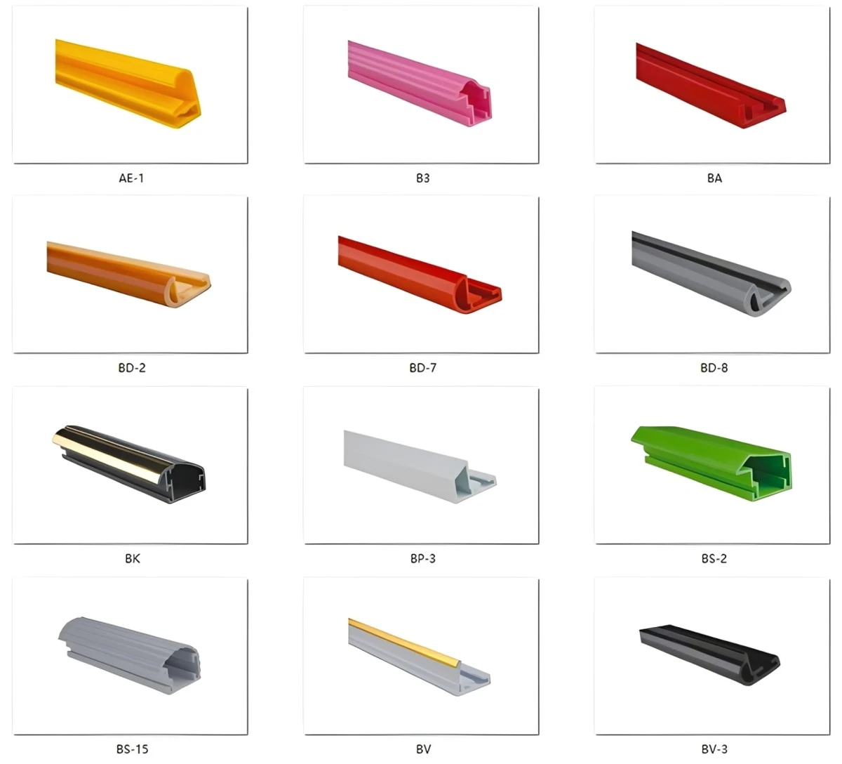Various PVC photo frame profile shapes and molds Various PVC photo frame profile shapes and molds